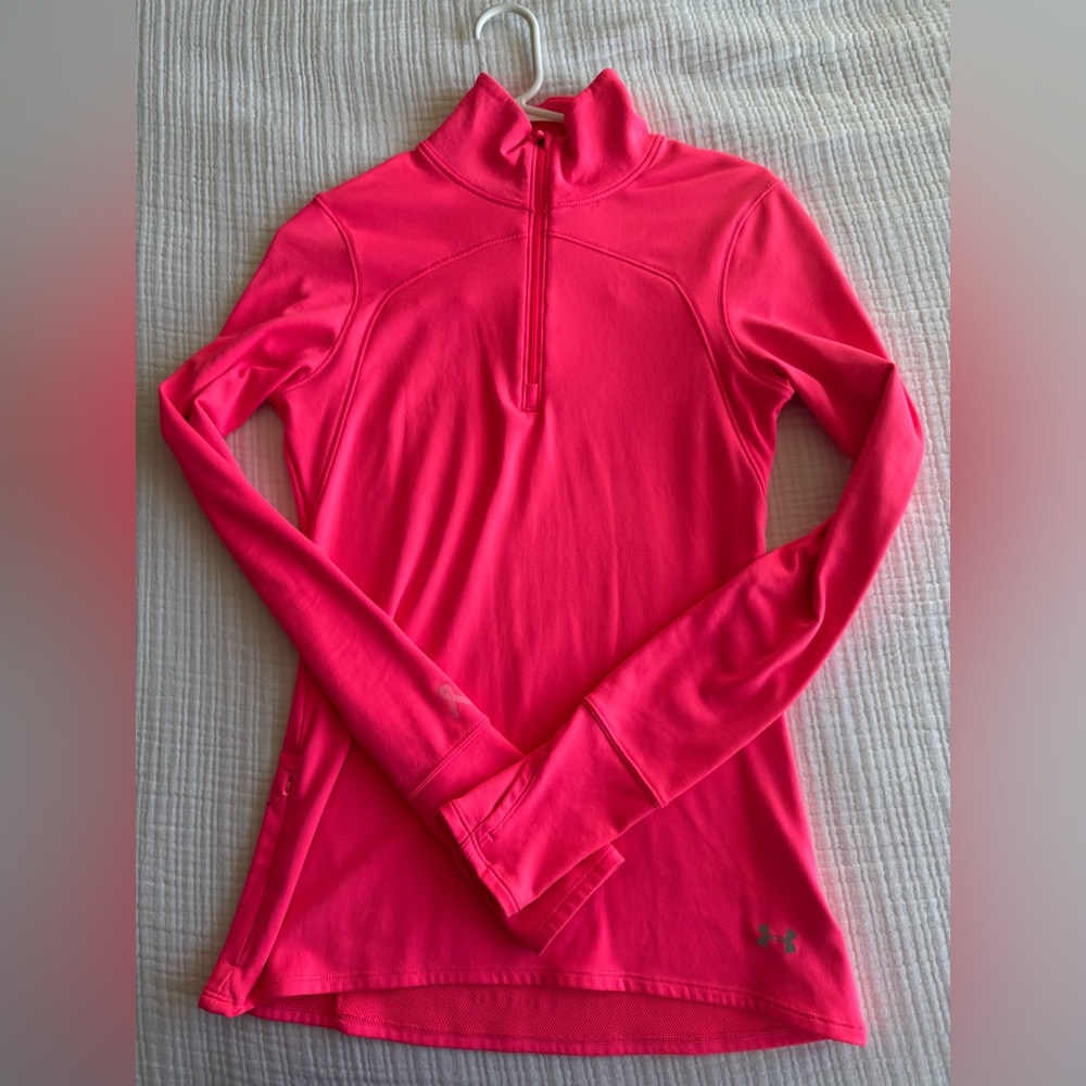 Under Armour Women's Vibrant Pink Long Sleeve quarter zip